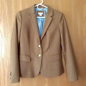 J.Crew Tan Beige Women’s Wool Blazer Size 0 XS